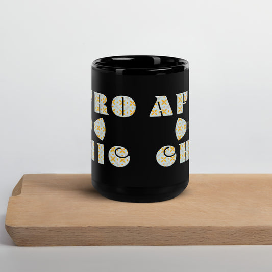 Afro Chic Black Glossy Mug - King Ngoma Clothing