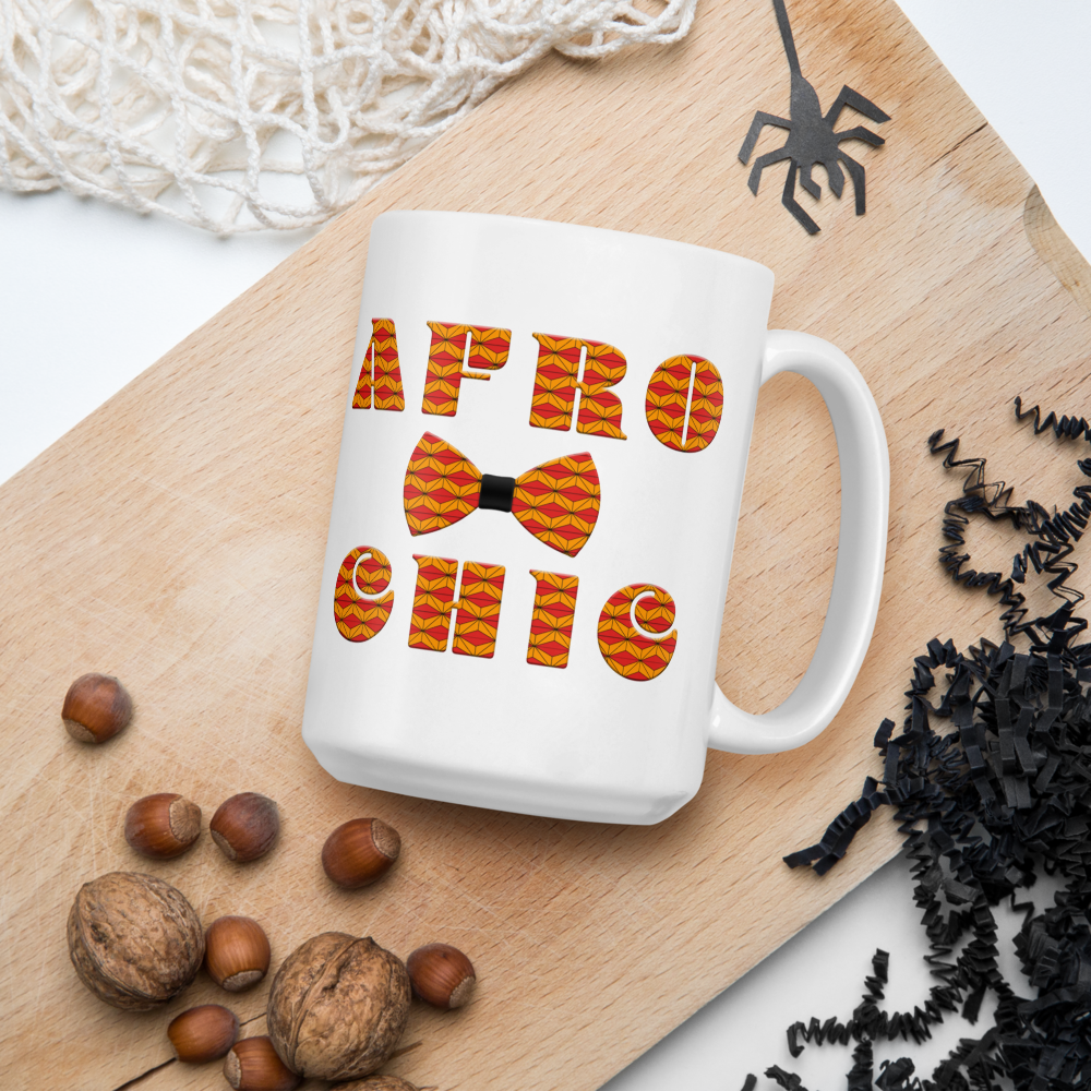 Afro Chic White glossy mug - King Ngoma Clothing