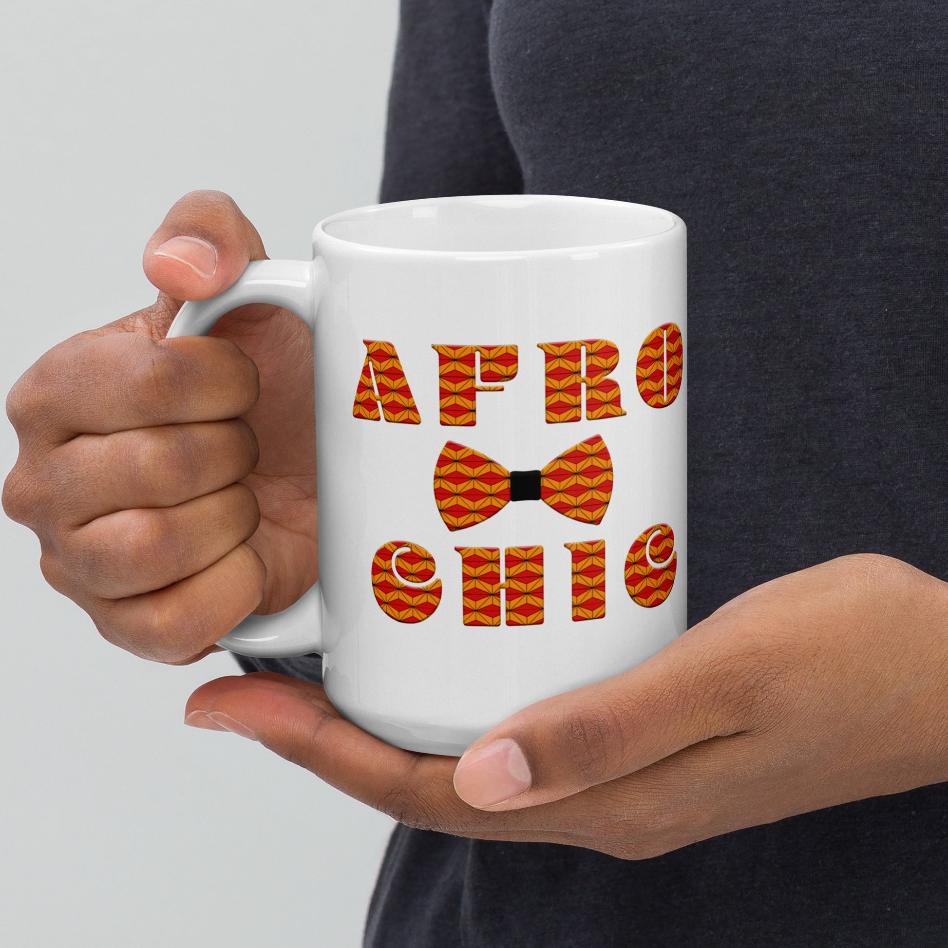 Afro Chic White glossy mug - King Ngoma Clothing