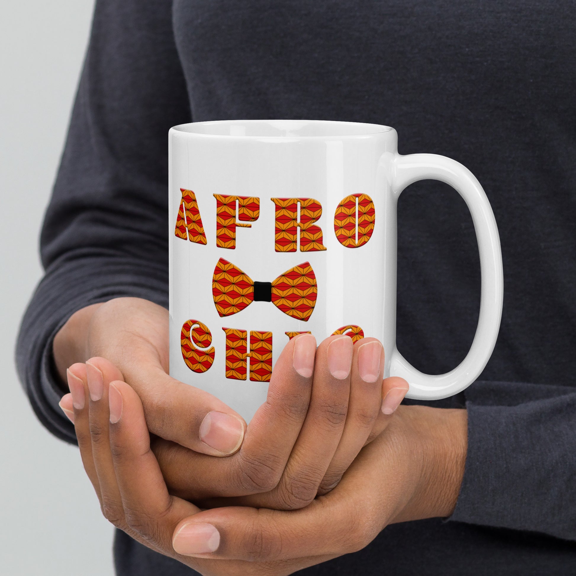 Afro Chic White glossy mug - King Ngoma Clothing