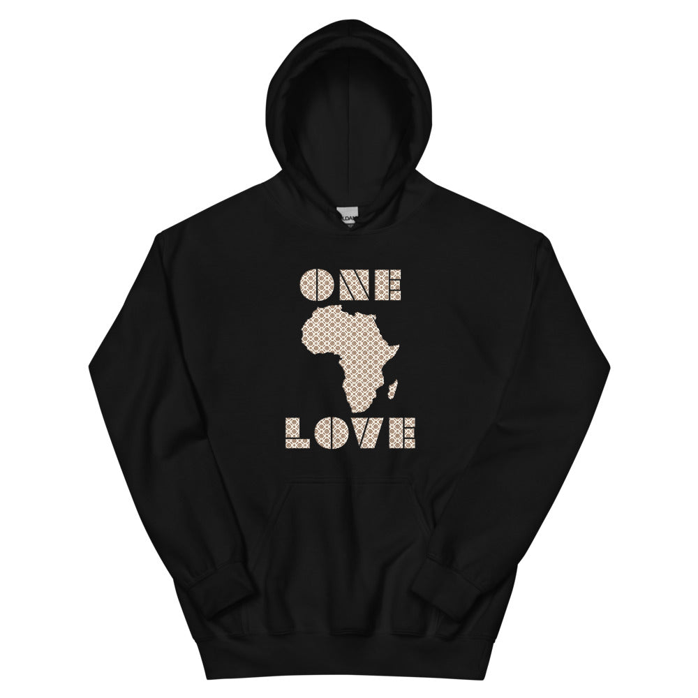 One Love Africa Map unisex Hoodie (Front & Back) | Africa map | African streetwear - FREE SHIPPING - King Ngoma Clothing