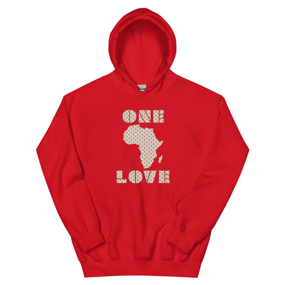 One Love Africa Map unisex Hoodie (Front & Back) | Africa map | African streetwear - FREE SHIPPING - King Ngoma Clothing