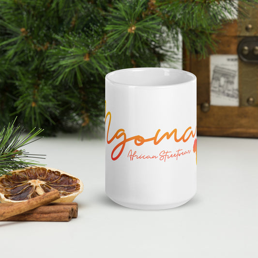 Ngoma African Streetwear white Glossy Mug for coffee and tea lovers 15oz - King Ngoma Clothing